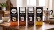 Bialetti Perfetto Moka Smakspakke, 4x250g. Karamell, Sjokolade, Vanilje og Hasselnøtt.